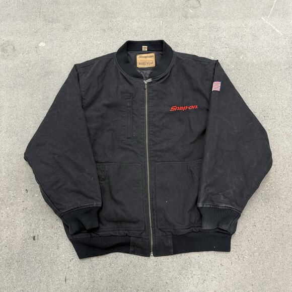 Snap-On Tools Men's Heavyweight Quilted Lined Zip Up Coat Jacket XXL Workwear - Picture 1 of 6